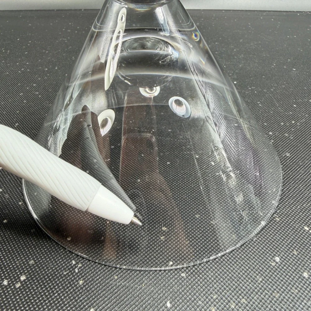 Lenox‎ Martini Glasses Set of 2 Clear Glass Silver Metal Base Modern Barware